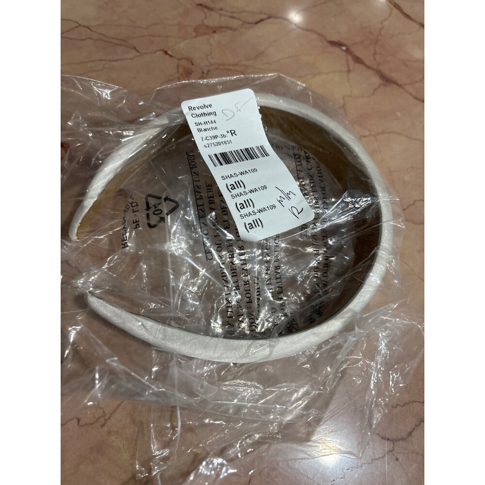 SHASHI Satin Headband in Blanche New Womens Hair Tie Head Wrap - Picture 4 of 8